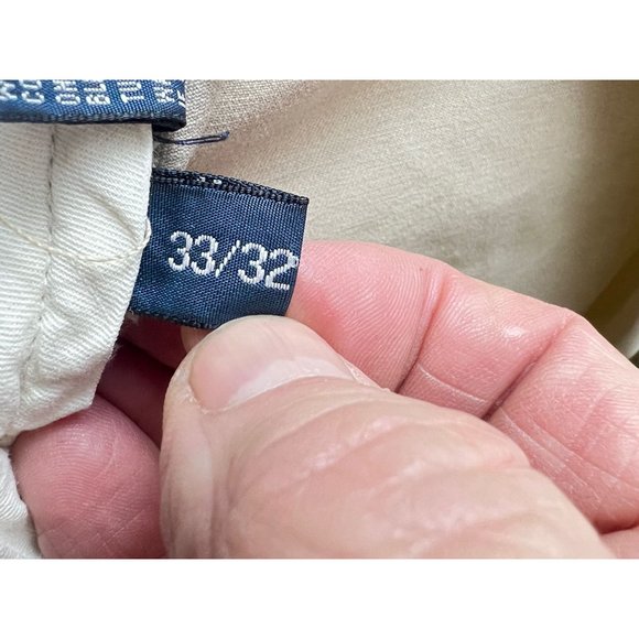 Polo Ralph Lauren Mens Preston Khaki Pants 33/32 Cotton Beige  Embroidered Logo - Picture 5 of 14
